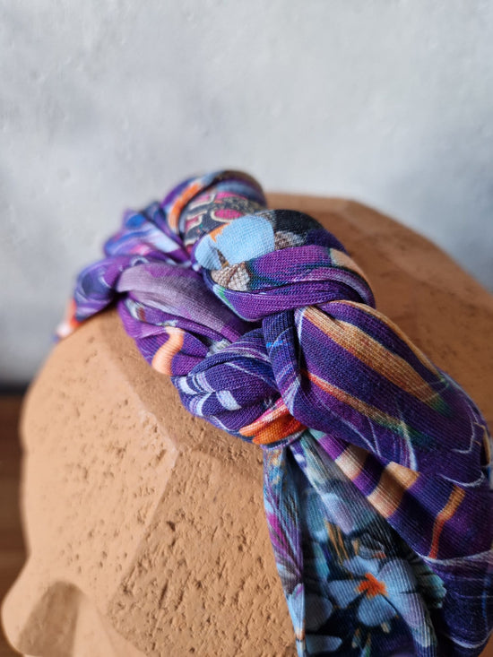 STIRNBAND lila Blumen