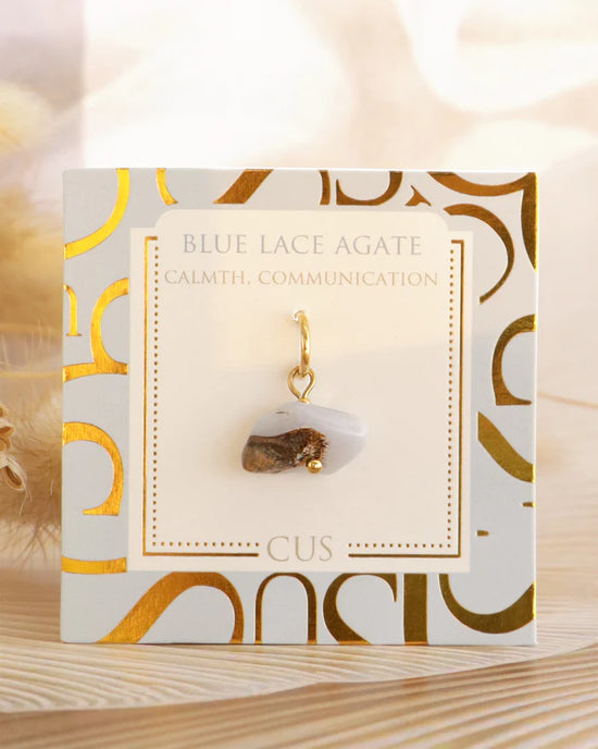 Julia | Charm Blauer Spitzenachat gold