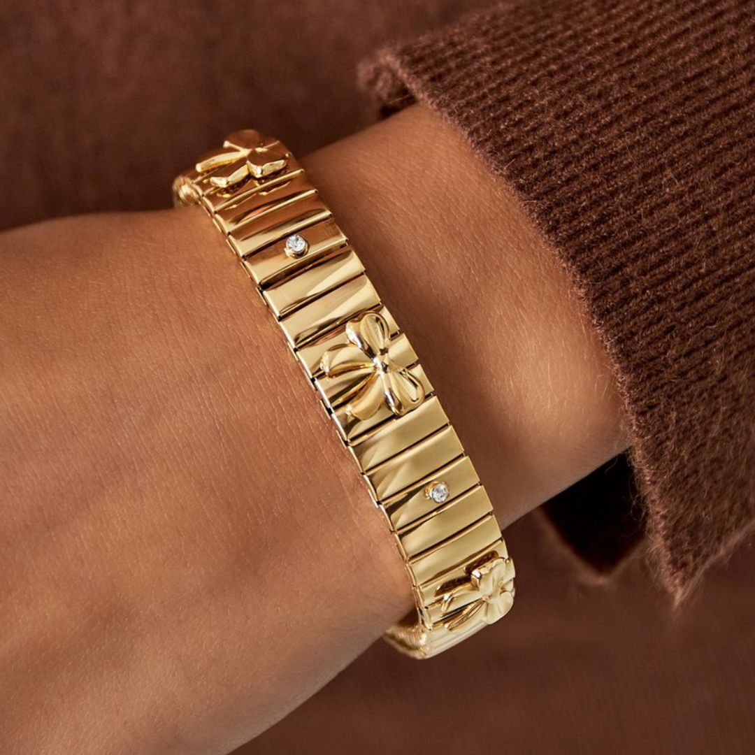 Armband strikjes stainless steel goud - conceptstore Liefs uit Zierikzee 