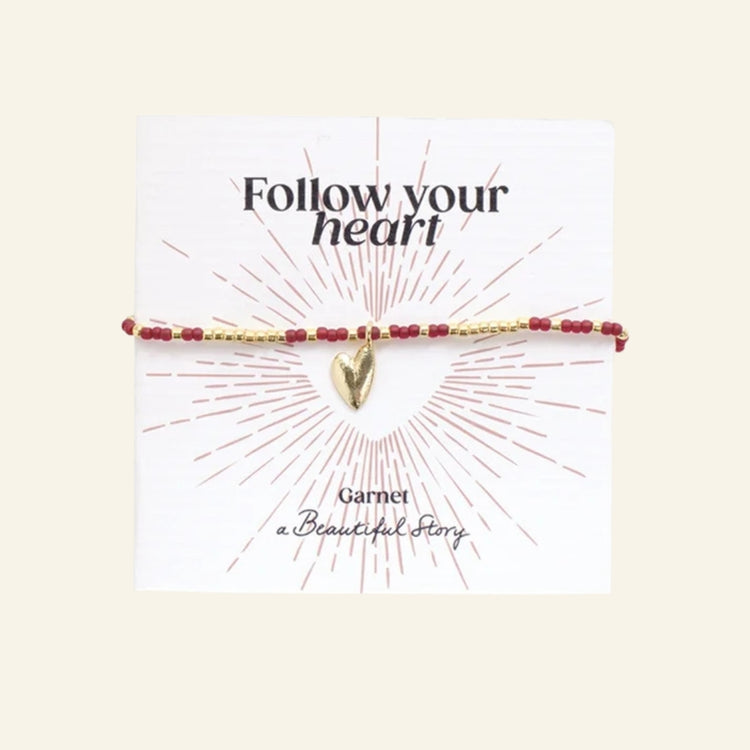 Armband sweetheart garnet - Liefs uit Zierikzee 