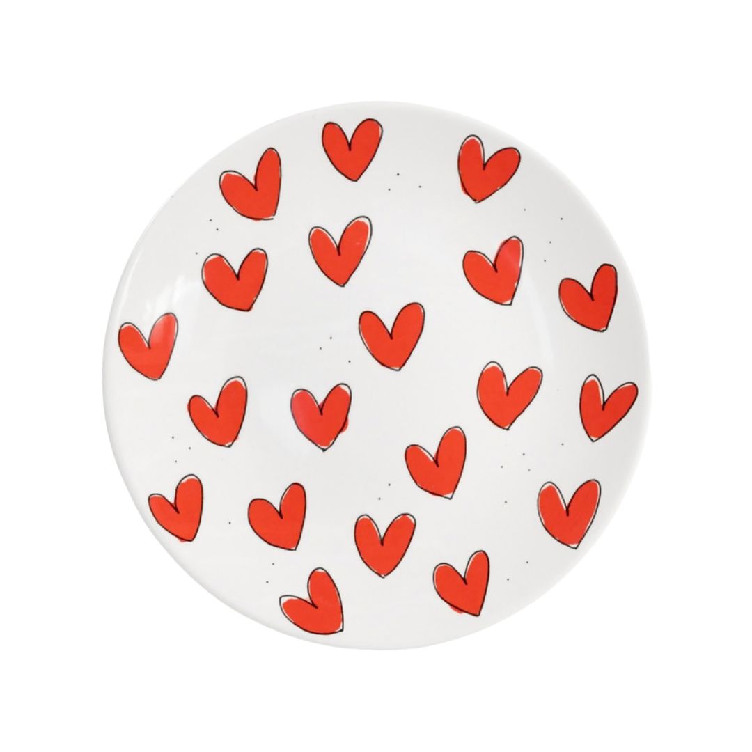 Bord Rode Hartjes 22 cm – Blond Amsterdam - conceptstore Liefs uit Zierikzee 