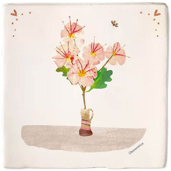 Tegeltje mei meidoornbloesem