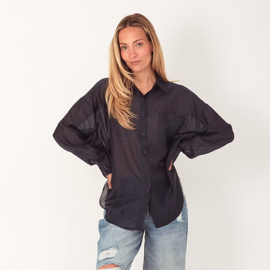 Blouse van Zijdeviscose – Licht & Elegant - Navy