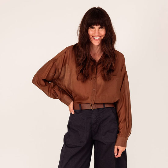 Blouse van Zijdeviscose – Licht &amp; Elegant - bruin