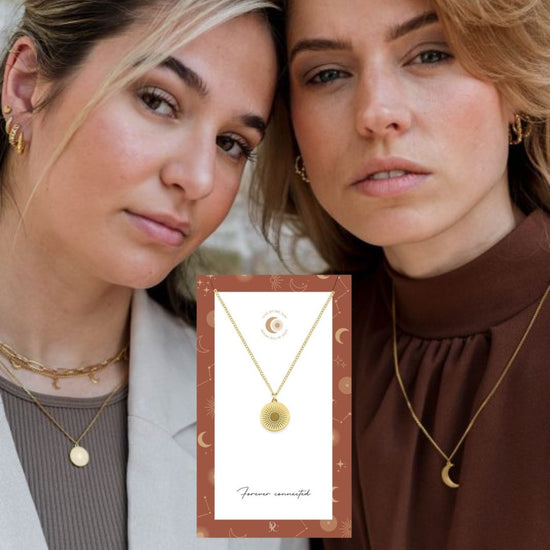 Forever connected ketting zon goud