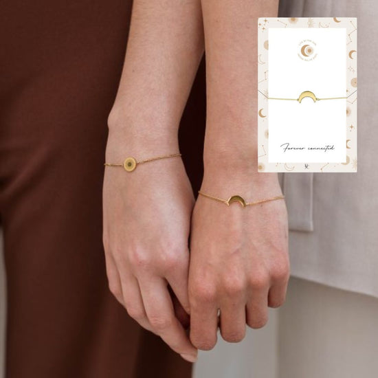 Forever connected armband maan goud
