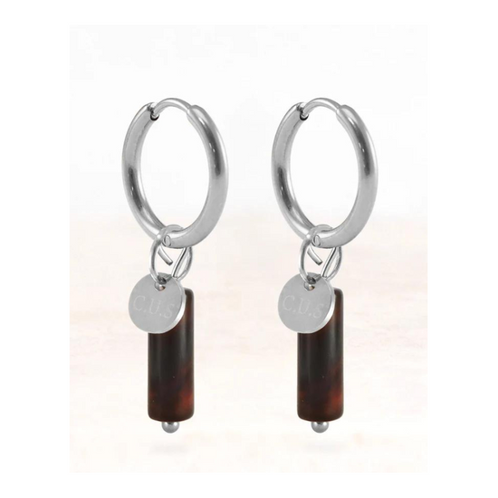 Gaia | Ausgefallene Achat-Silberohrringe