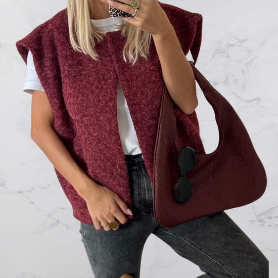 Sleeveless Fleece Vest burgundy