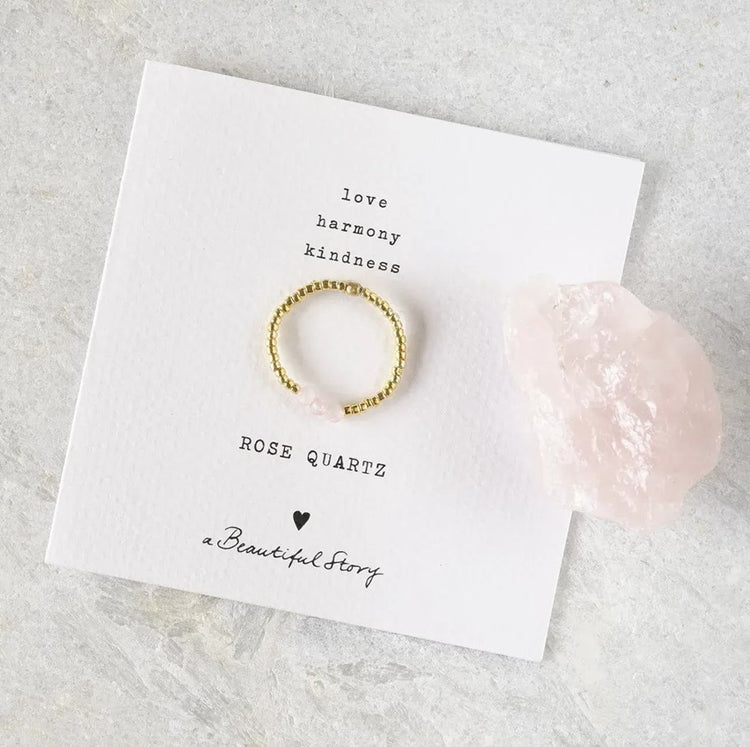 Ring Clarity rozenkwarts van A Beautiful Story  - conceptstore Liefs uit Zierikzee 