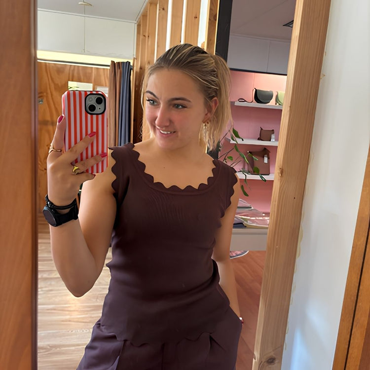 Top ruffle chocolat - concepstore Liefs uit Zierikzee 