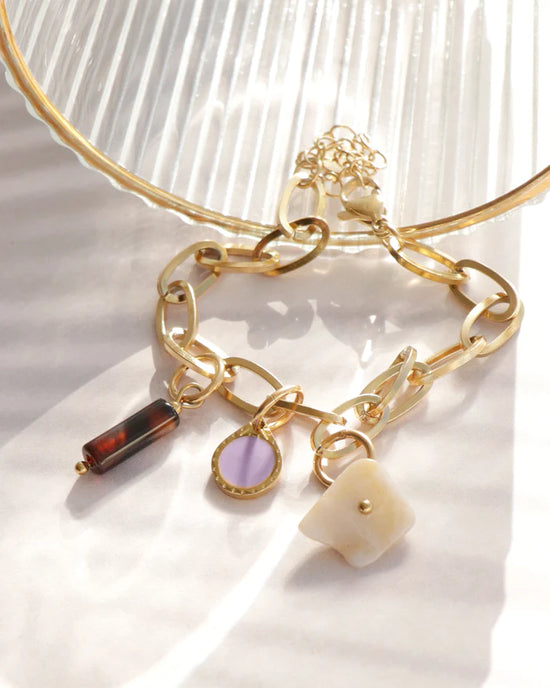 Gaia | Charm Milchquarz gold