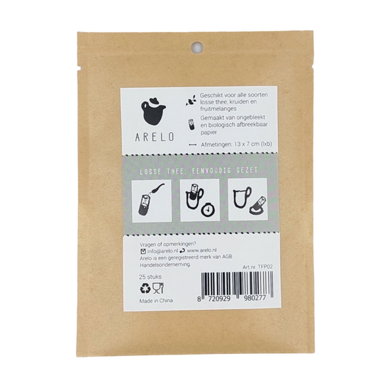 Zakje papieren theefilters